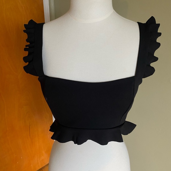 Zara Cropped Tank Top with Ruffle Detail - Picture 2 of 4